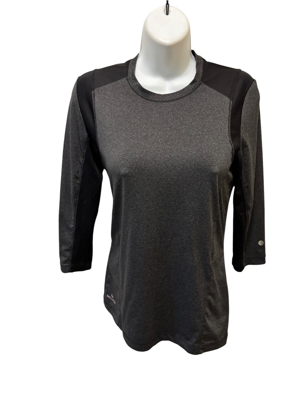 Barco One Wellness Zen Tee XS Grey/Black Long Sleeve Layering Nurse Uniform Top